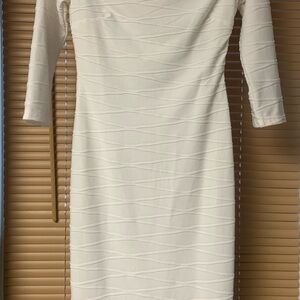 Elegant White Textured Dress